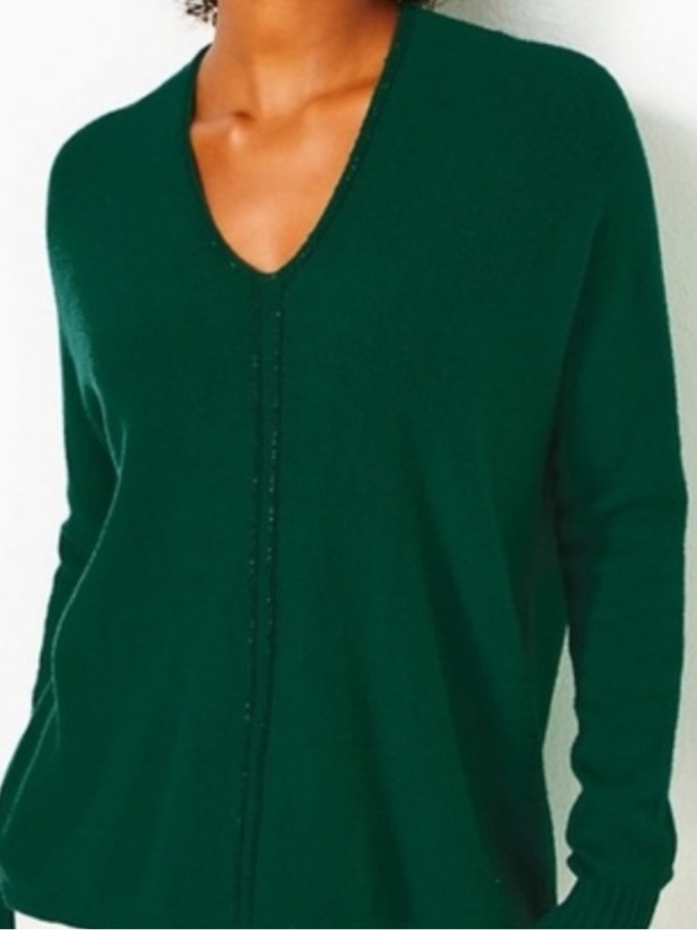 Lilly Pulitzer Forest Green V-Neck Sweater Preppy Classic Soft SZ M